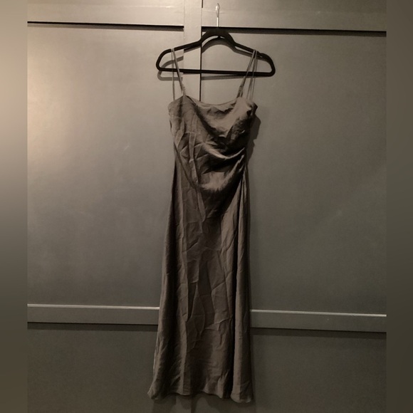 Revolve House of Harlow 1960 Satin style ruched Slip strappy sleeveless Dress S - Picture 1 of 12